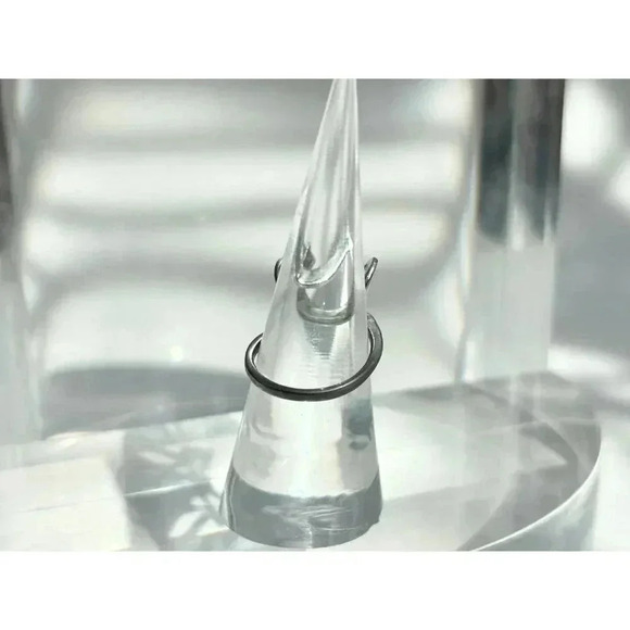 Vintage 18K HGE Gemstone Raised Heart Shaped / Designed Retro Ring - size 5.75 - Picture 10 of 10